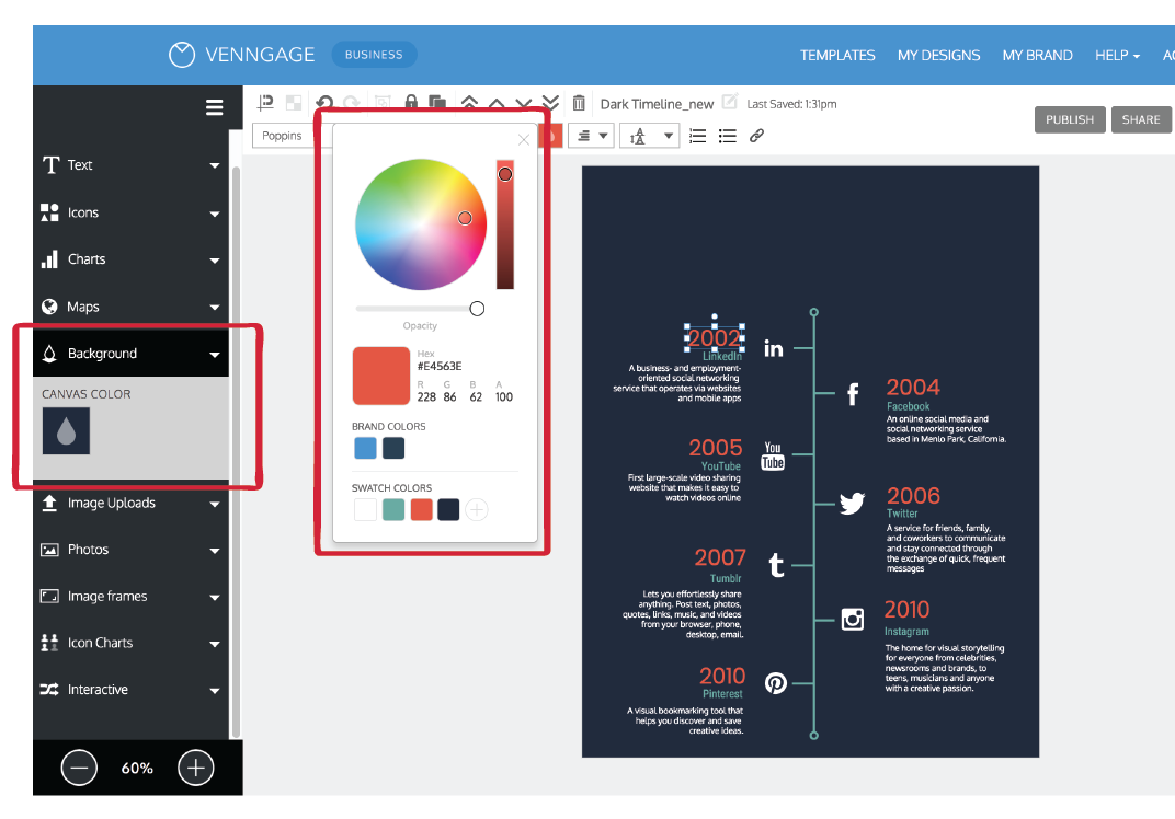 create timeline infographic online