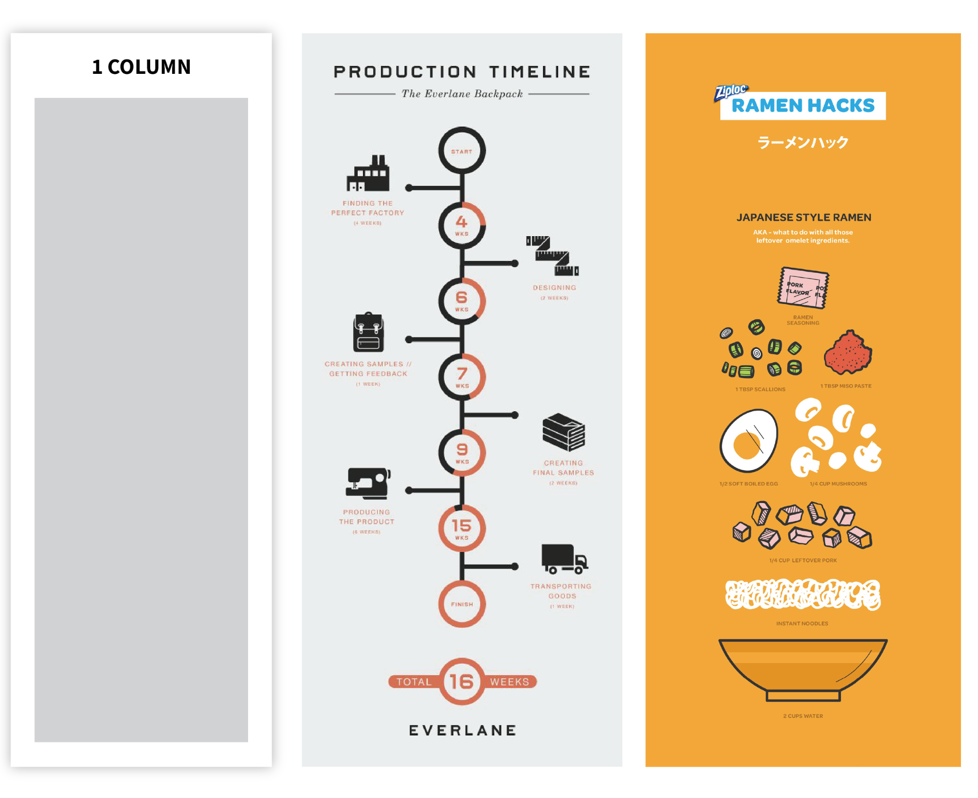 Centered, single-column design layout