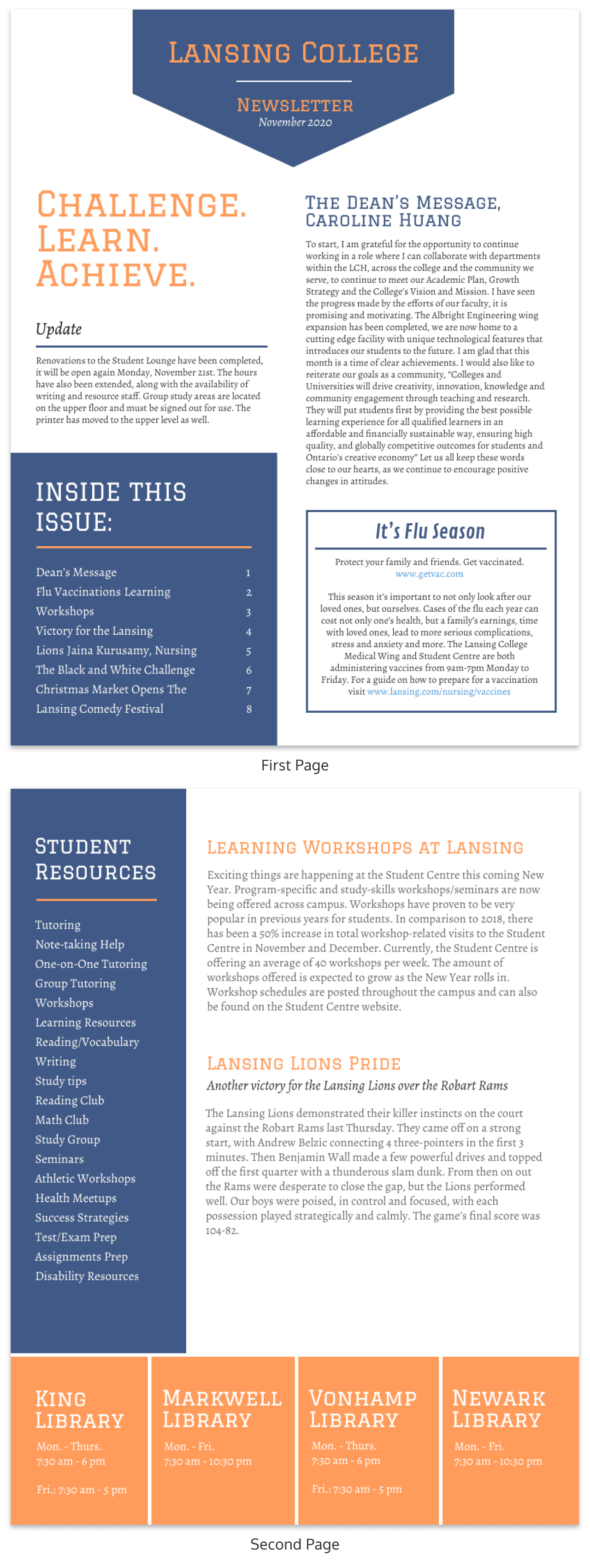 school newsletter template