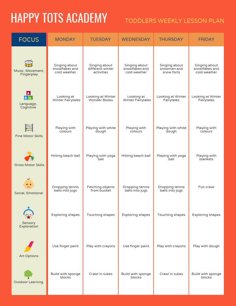 Toddler Schedule Template HQ Printable Documents