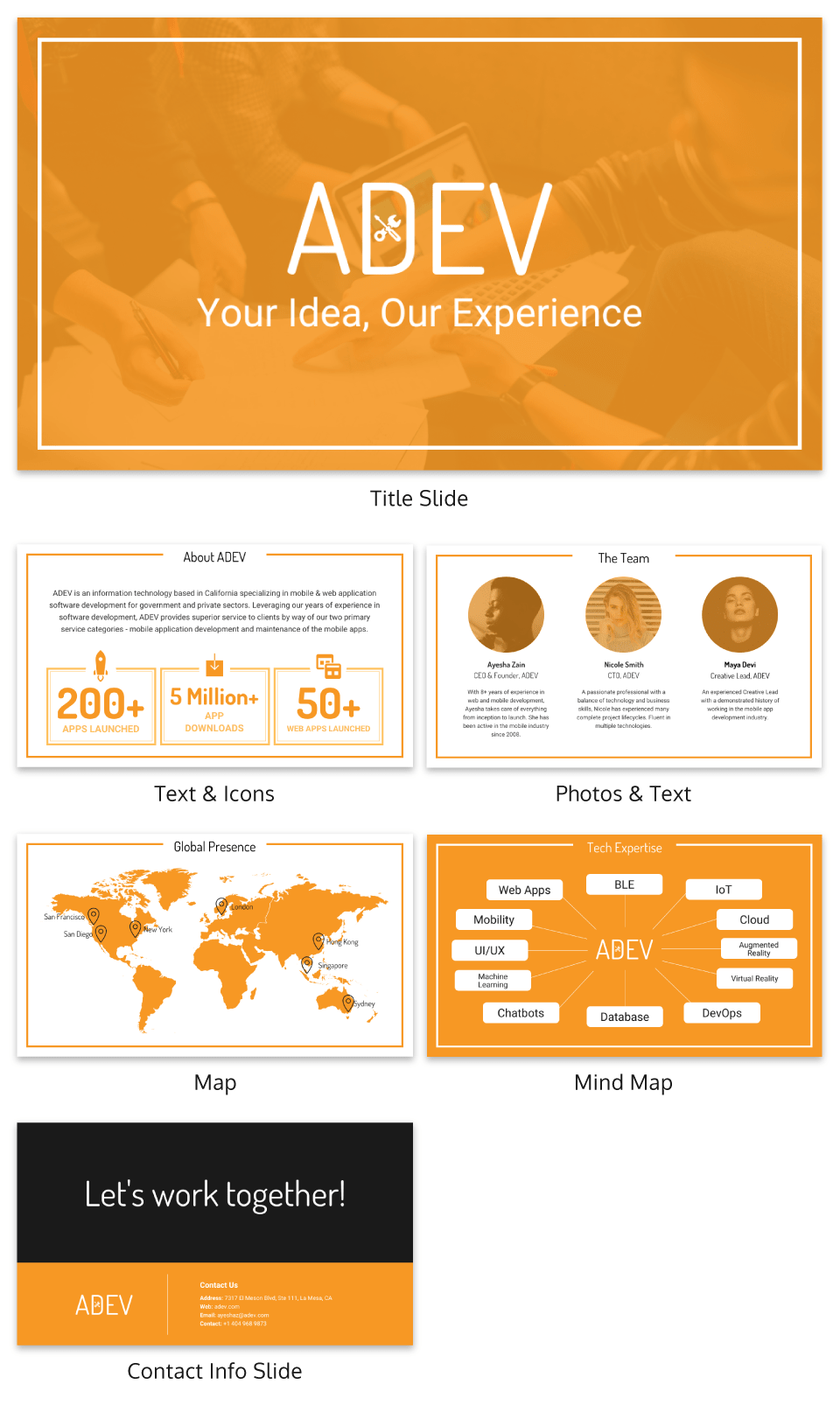 Transparent Orange Business Presentation Ideas