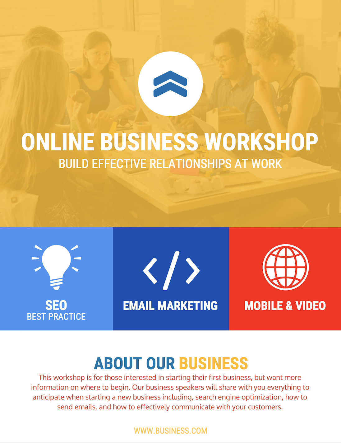 Yellow Business Workshop Poster Template - Venngage