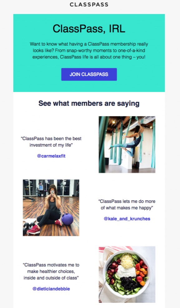 Classpass Fitness Email Newsletter Template