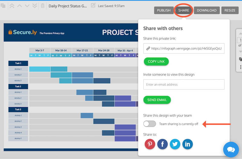 venngage collaboration feature 