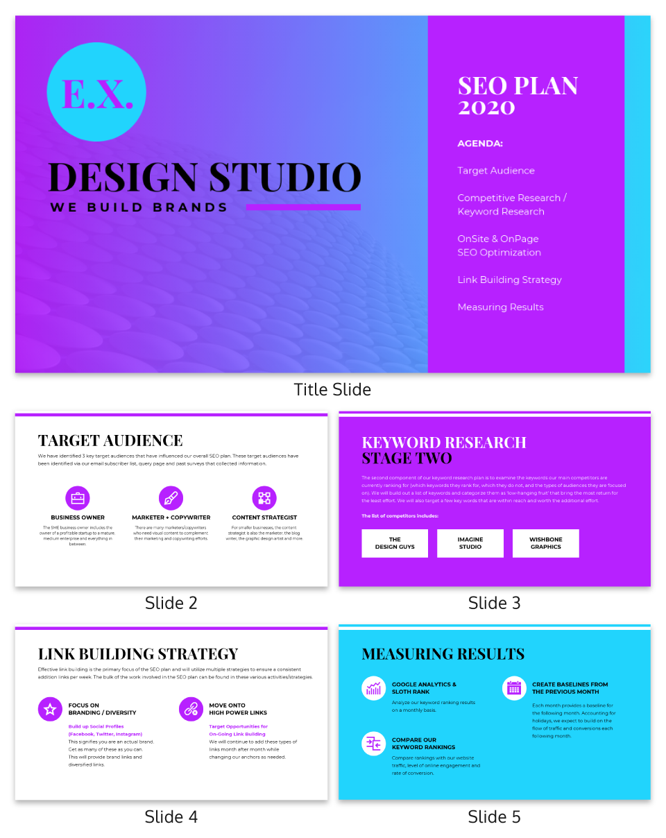 Gradient SEO Marketing Presentation Ideas