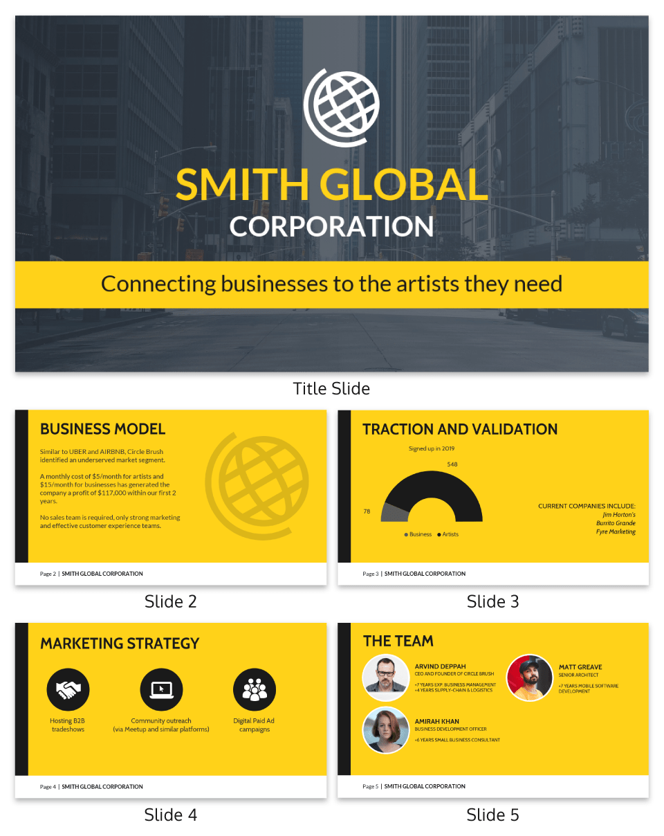 Global Corporation Pitch Deck Template
