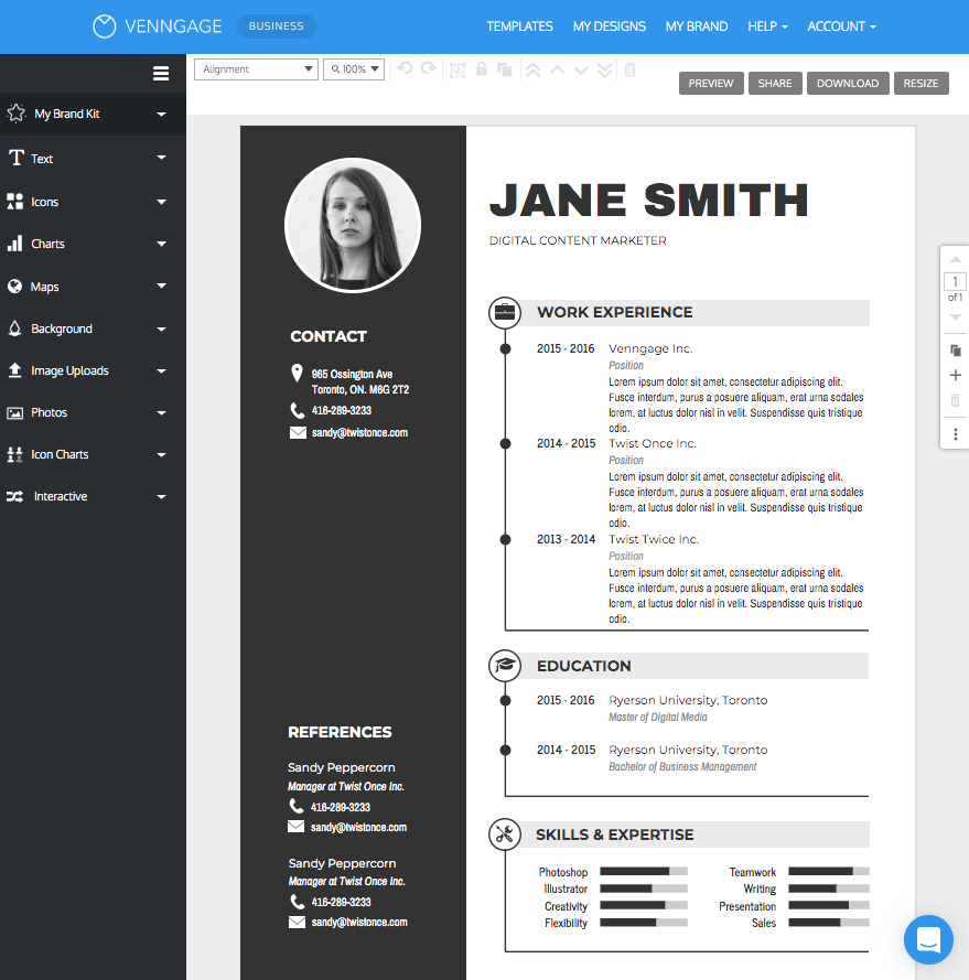 cv maker template