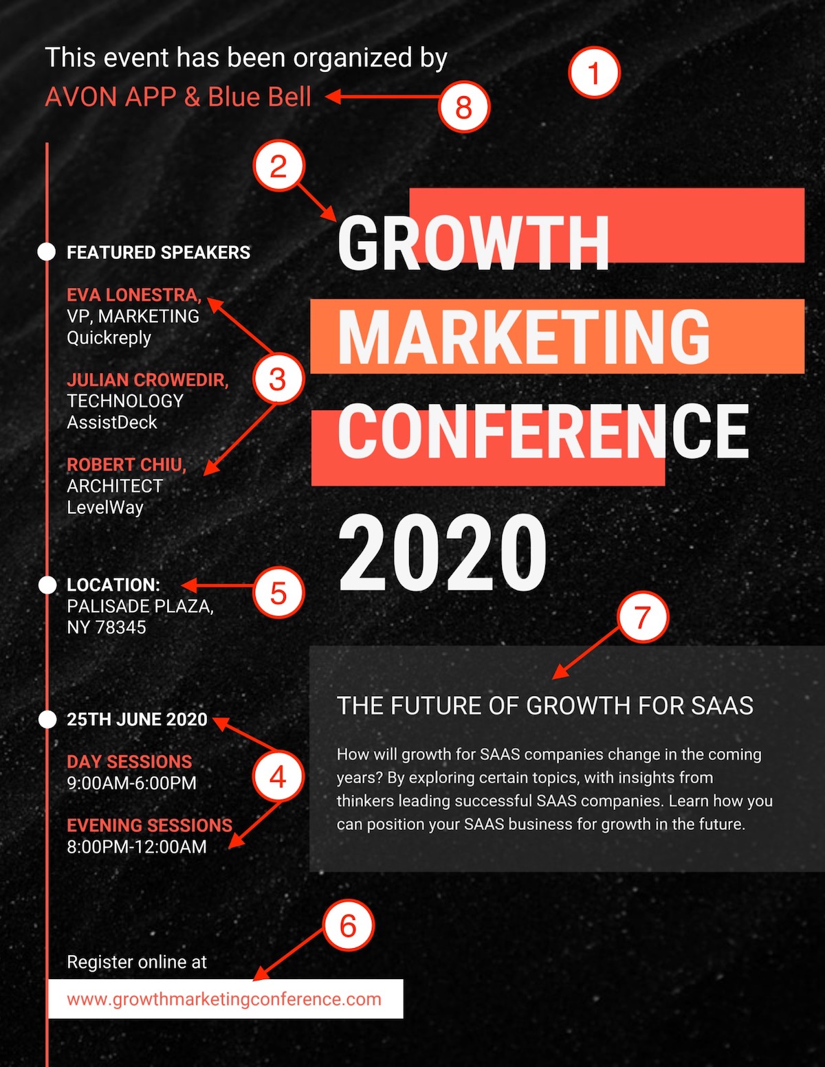 Bold Growth MarketingConference Event Poster Template