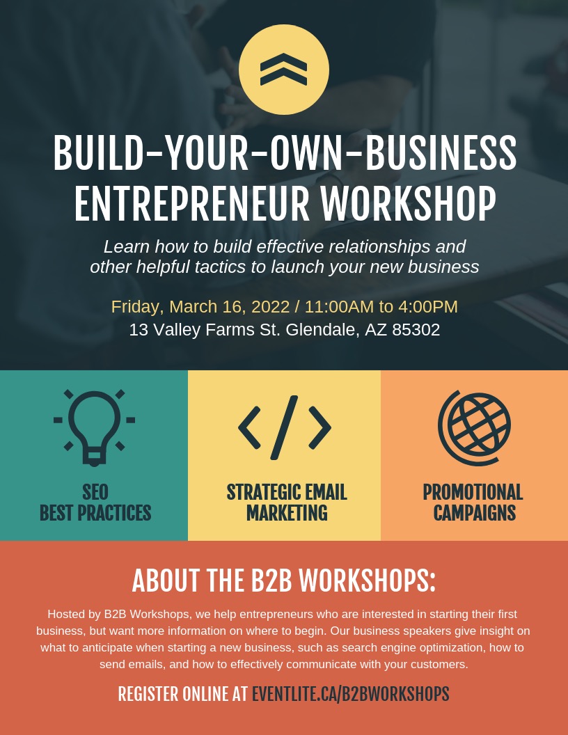 Business Entrepreneur Workshop Event Poster Design Template