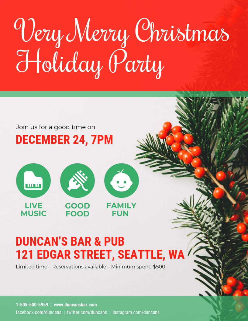 Christmas Party Poster Design Template