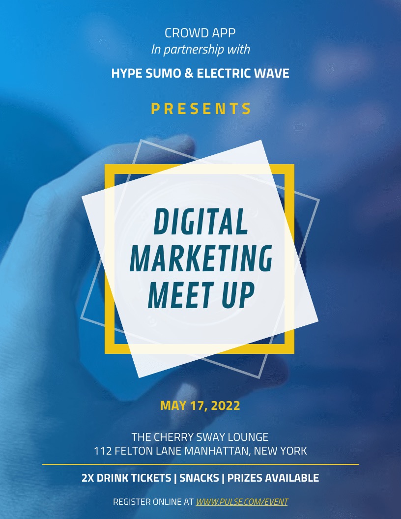 Digital Marketing Meet Up Event Poster DesignTemplate