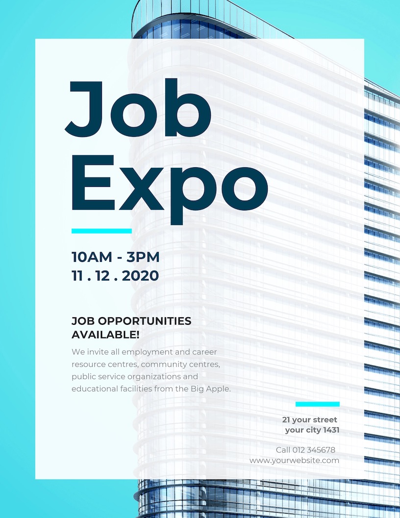 Job Fair Event Poster Design Template