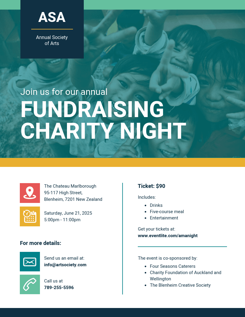 Modern Fundraiser Poster Design Template