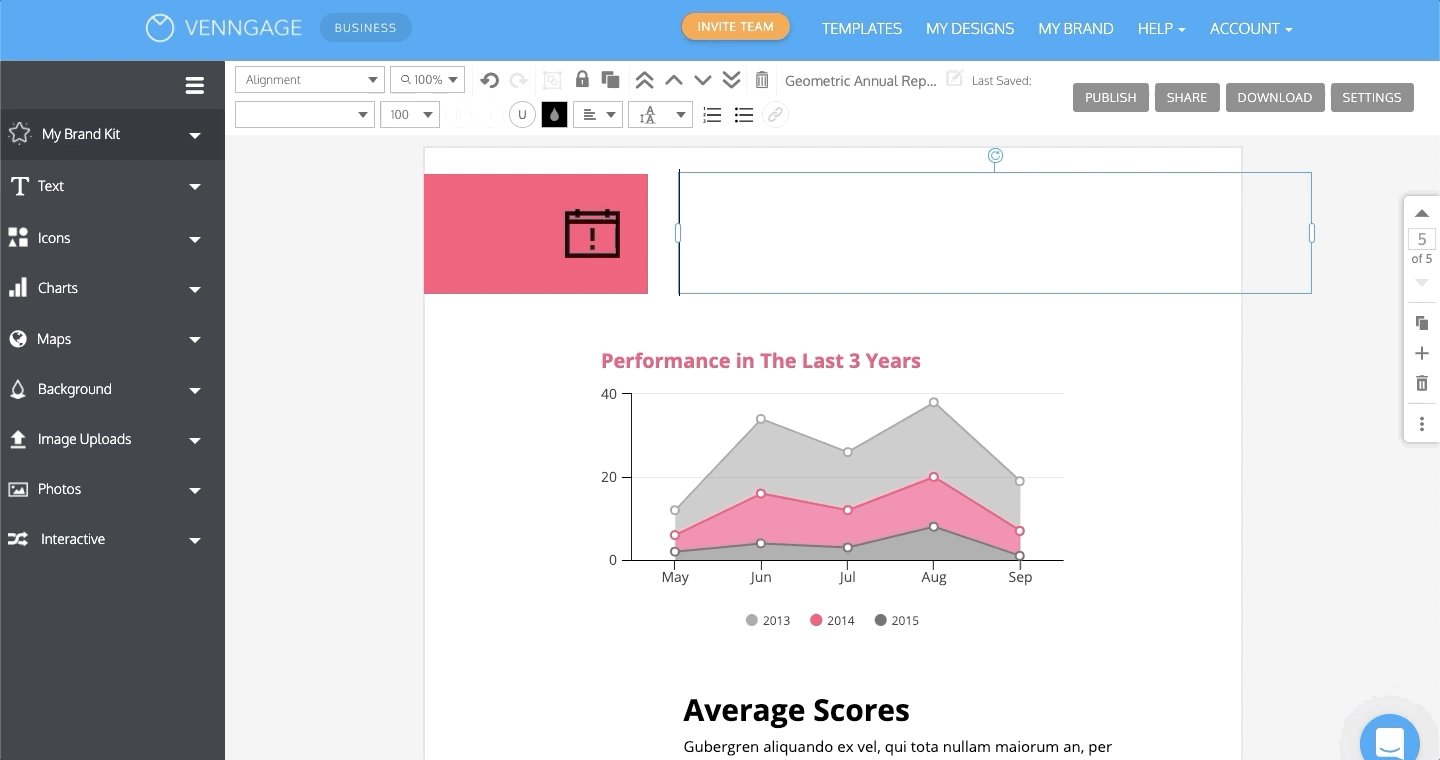 Annual Report in the Editor Example