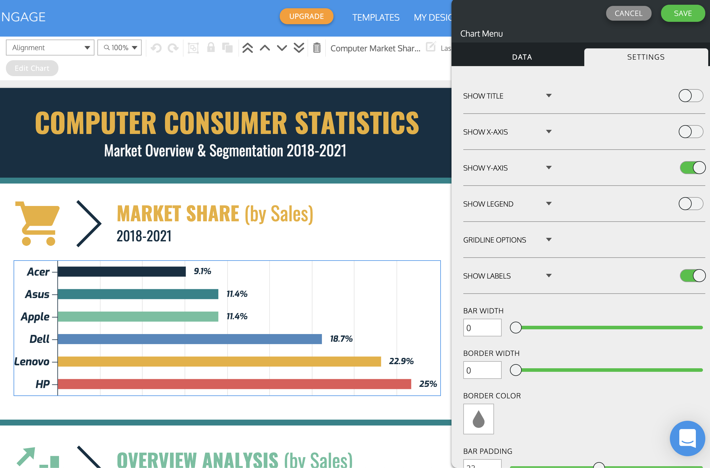 Piktochart vs Venngage Venngage Chart Feature 