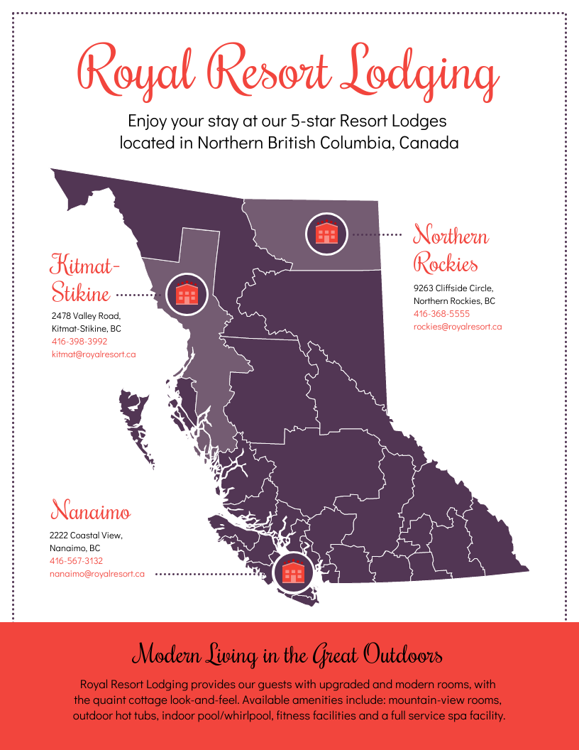 map infographic royal resort lodging map