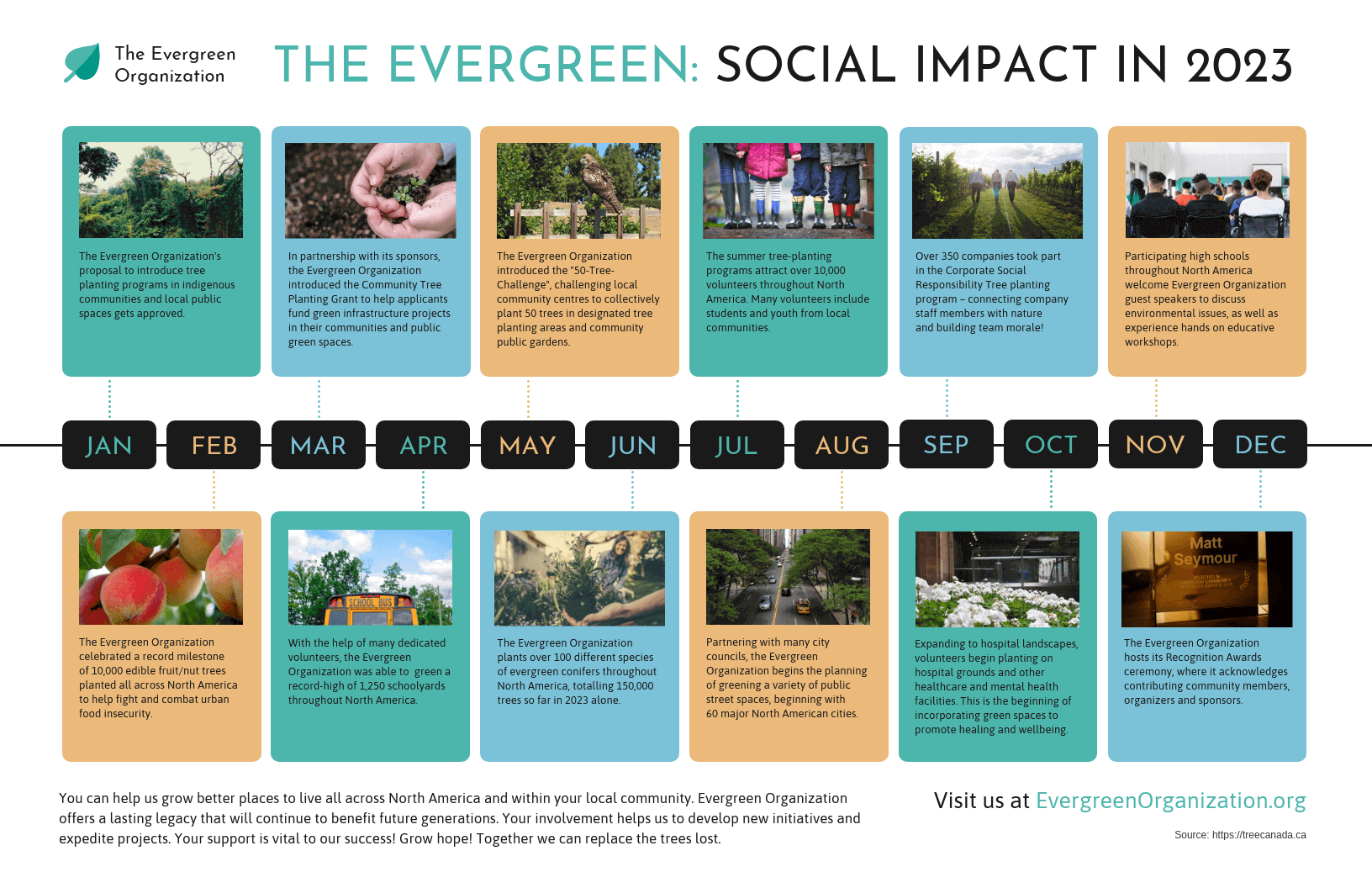 Nonprofit Monthly Social Impact Timeline Template