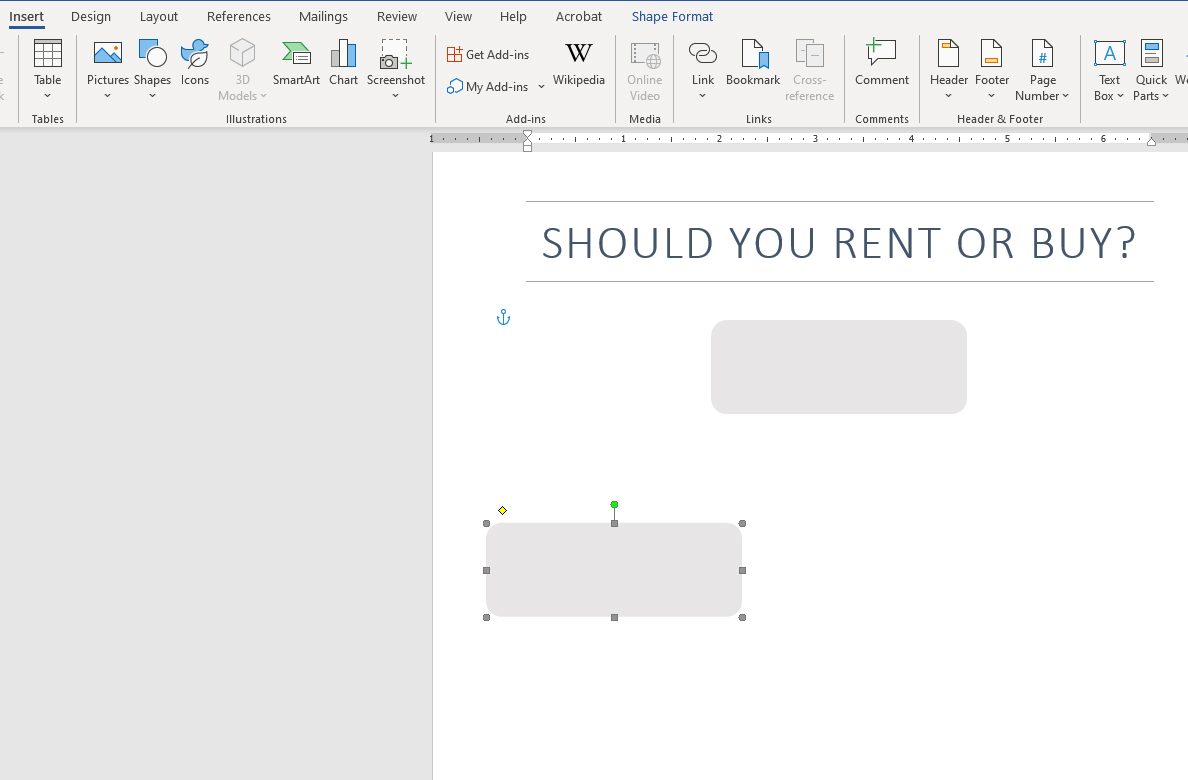 create a flowchart in word step 2