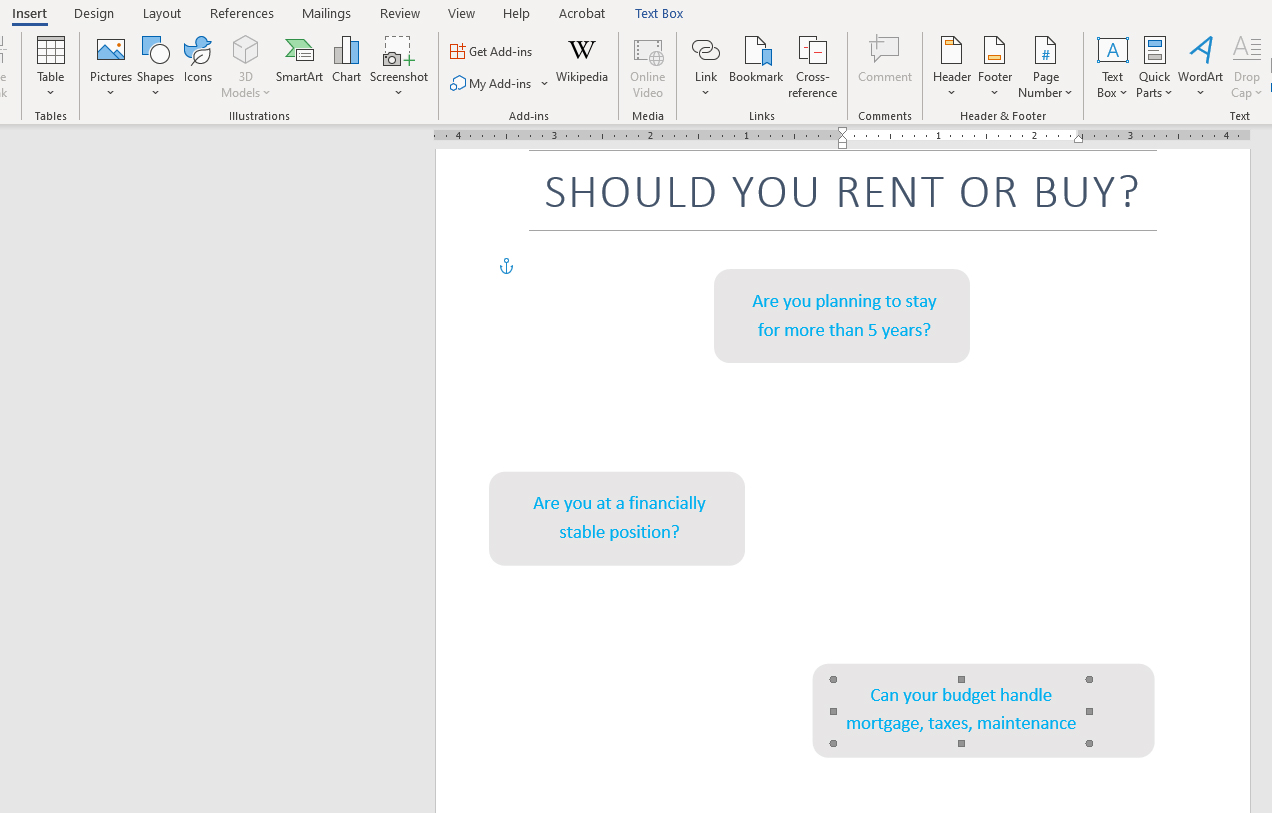 create a flowchart in word step 4