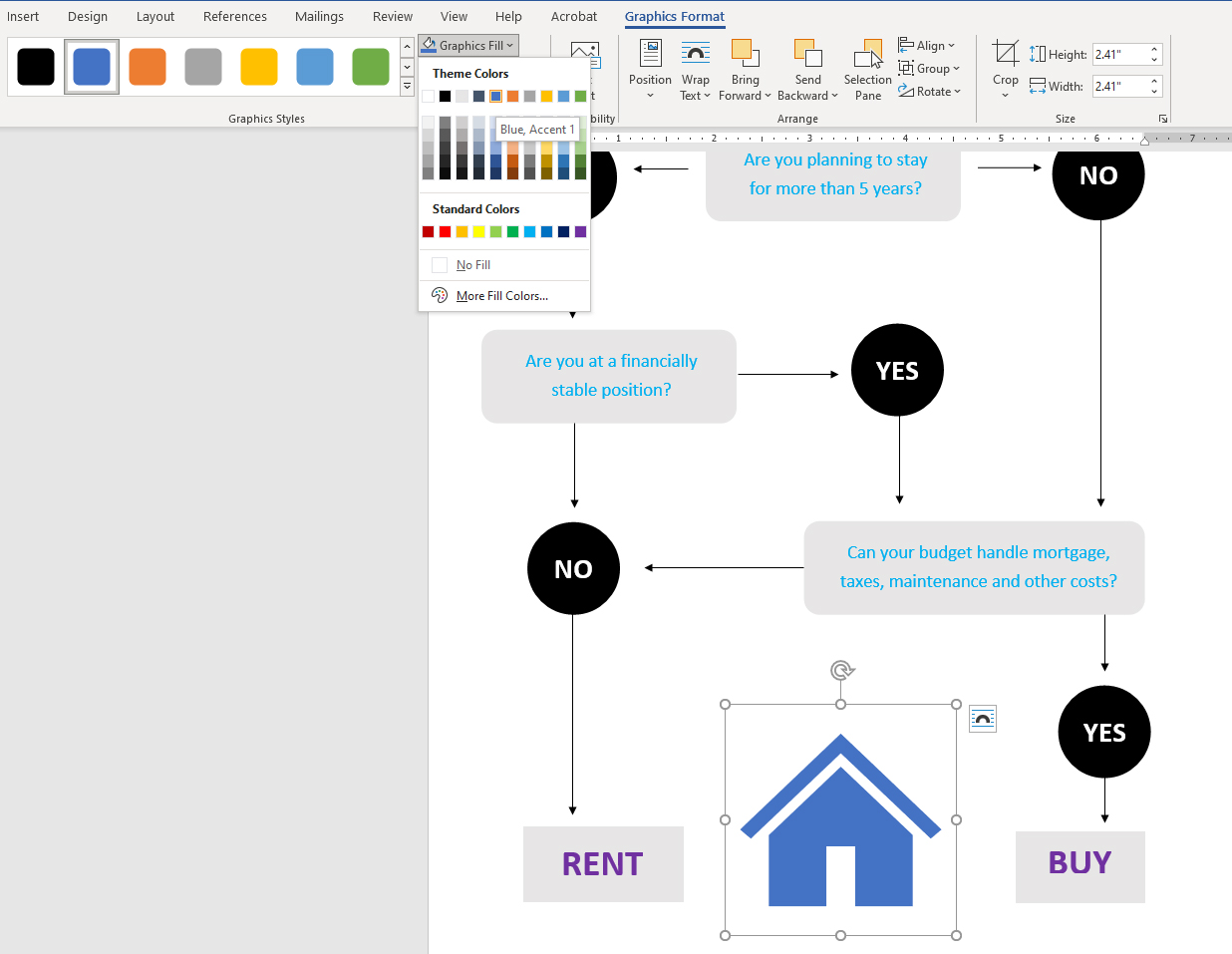 flowchart in word