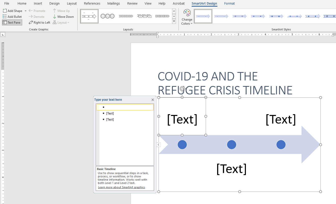 creating a timeline in microsoft word