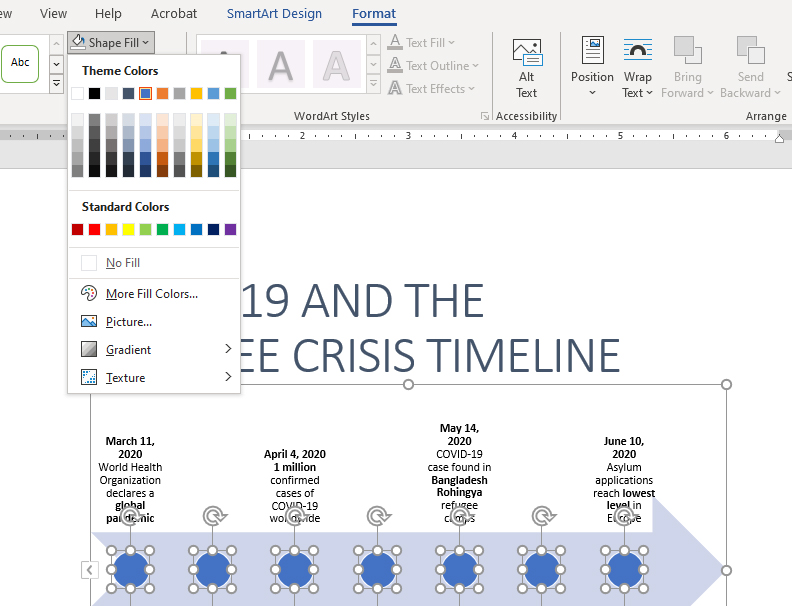 creating a timeline in microsoft word