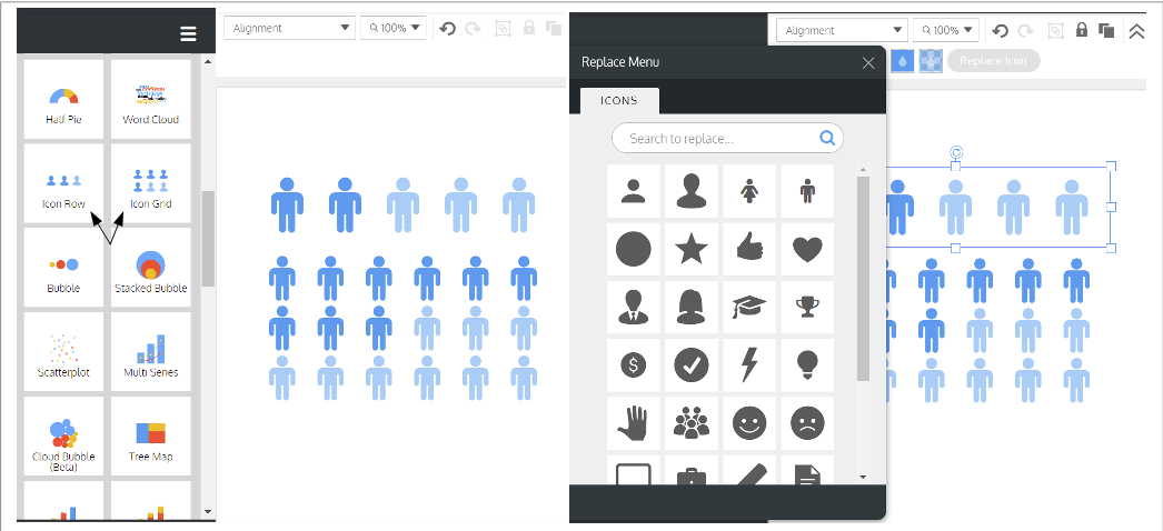 Choose pictogram icons