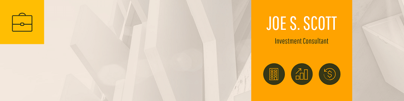 Orange Investment Profile LinkedIn Cover Banner Template
