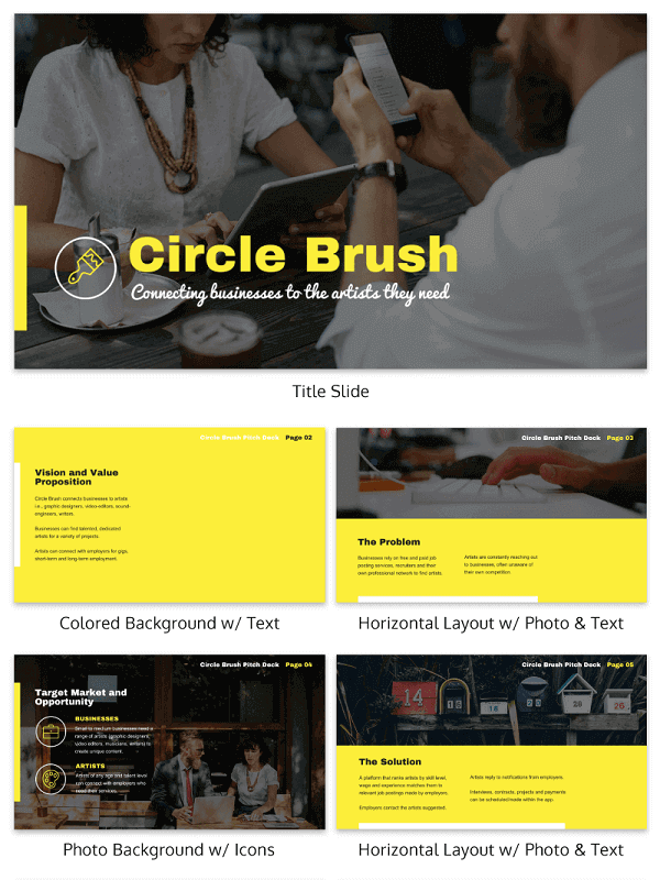 Yellow Startup Pitch Deck Presentation Template
