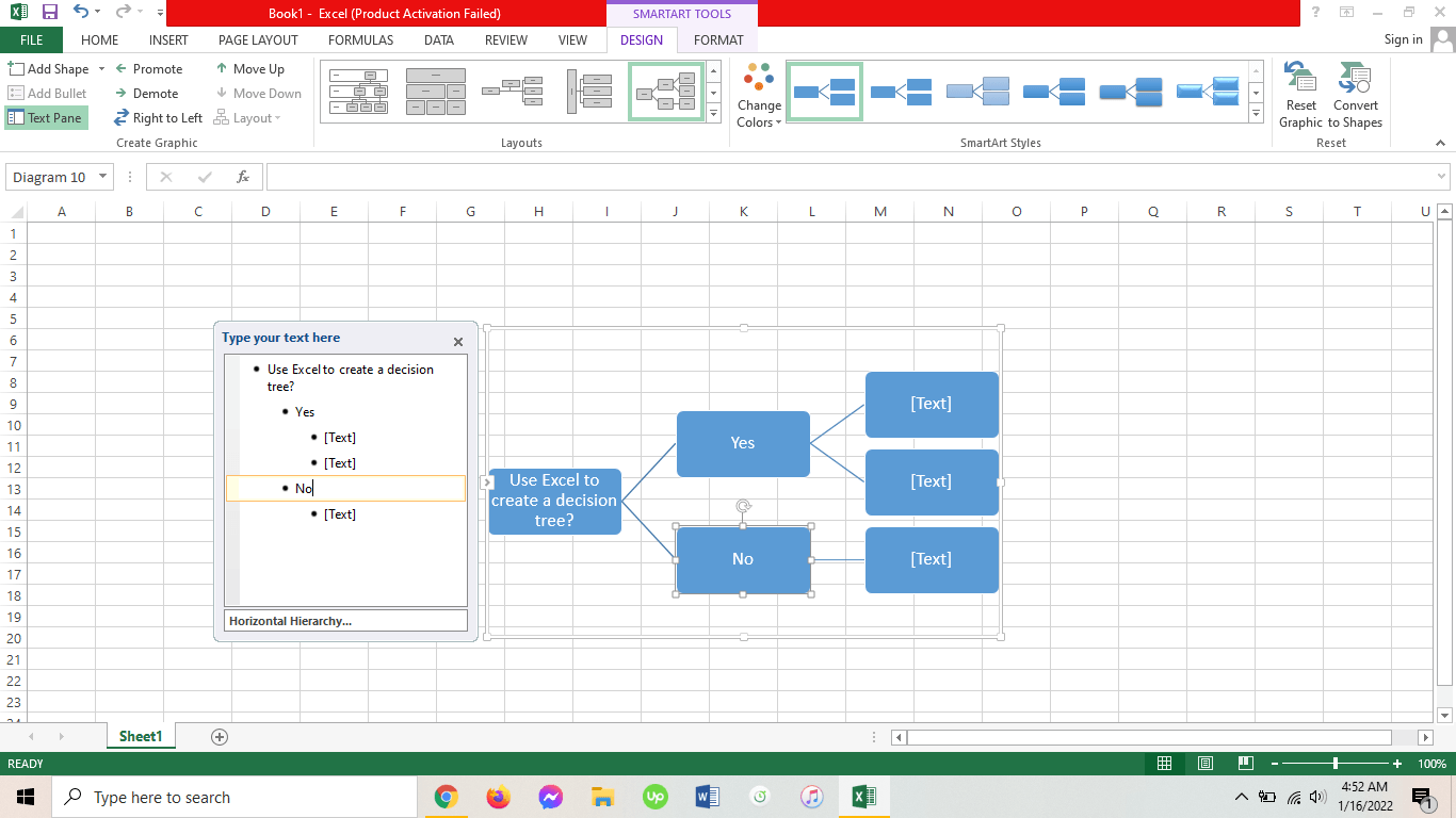 decision tree excel