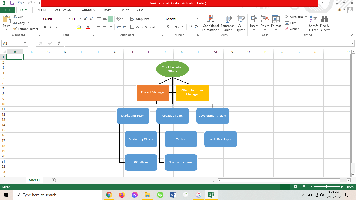 org chart in excel