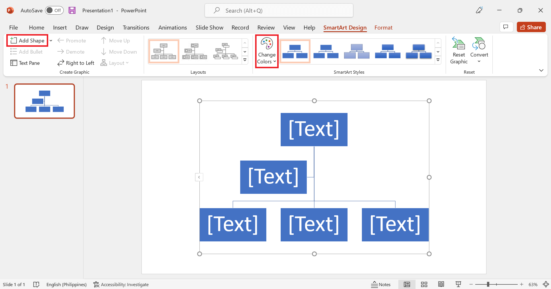 create organizational chart in powerpoint step 3