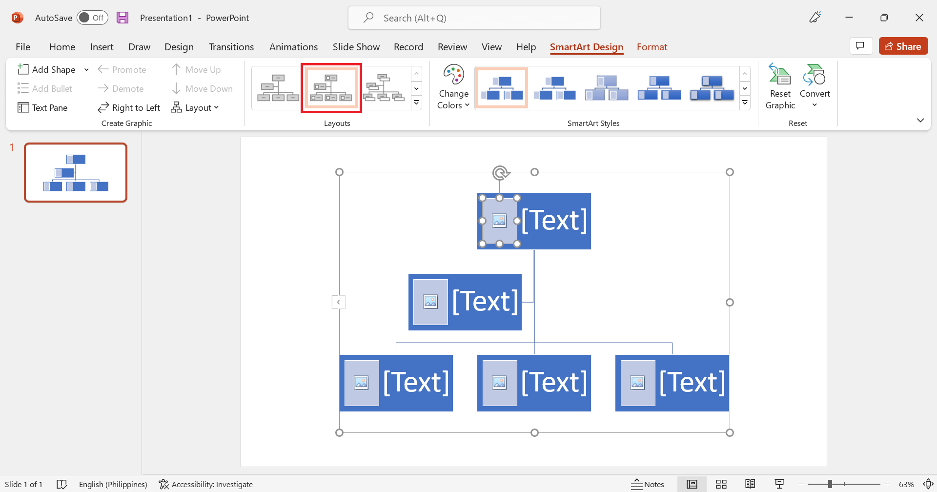 create organizational chart in powerpoint step 4