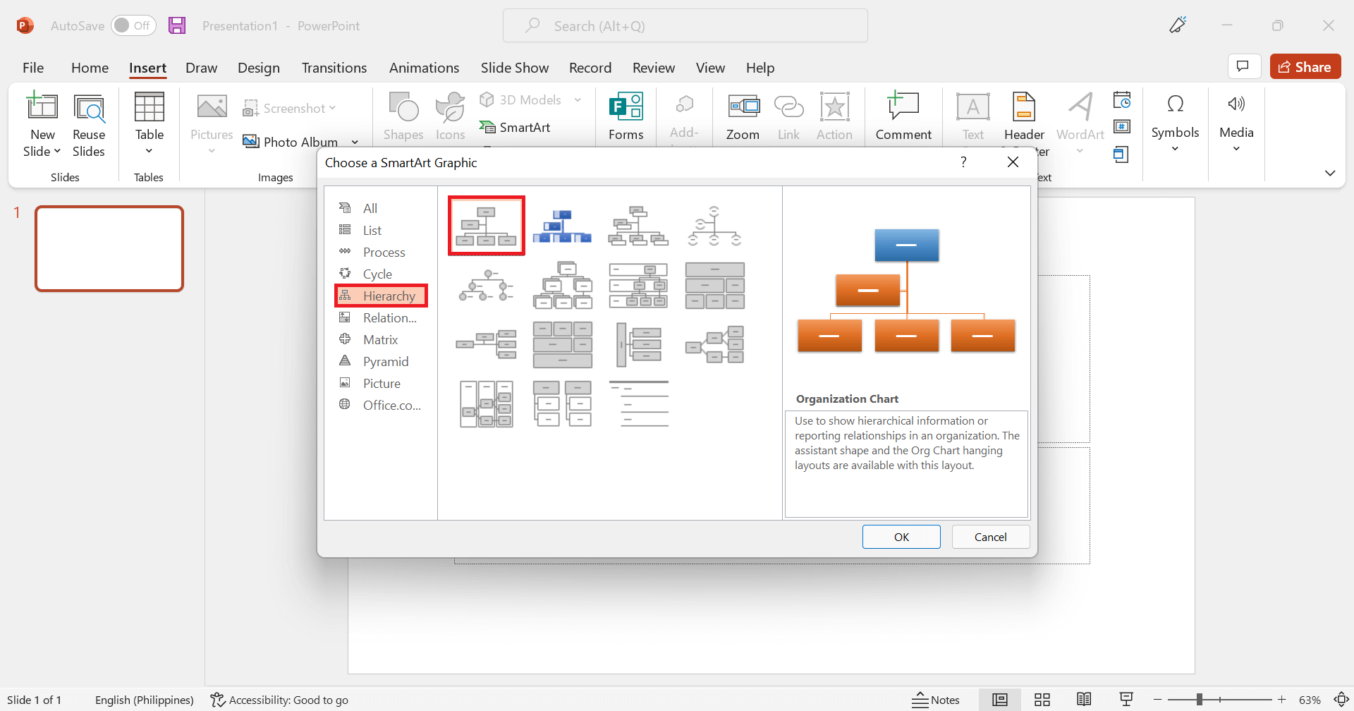 organigrama en PowerPoint 2