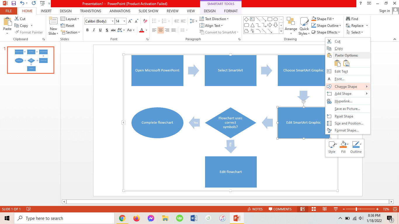 powerpoint flow chart