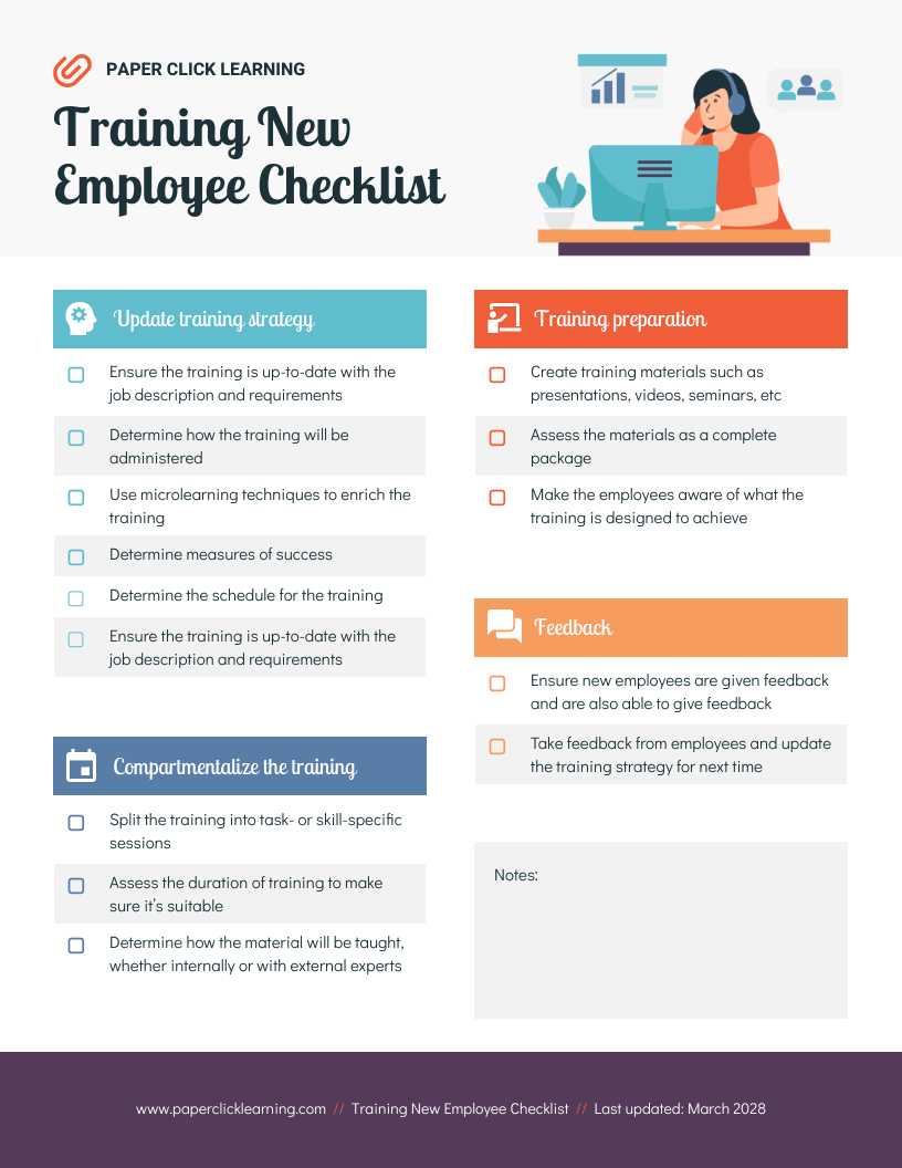 Training New Employee Checklist
