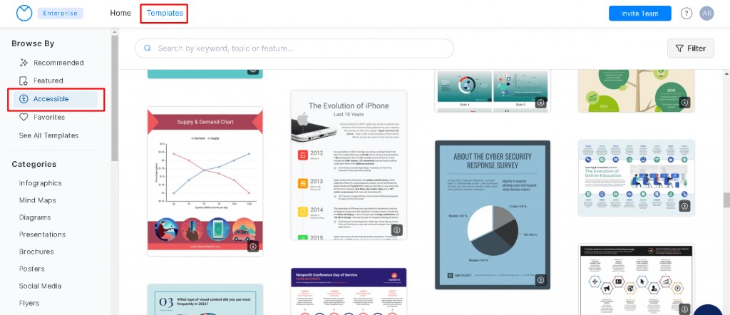 accessibile templates venngage