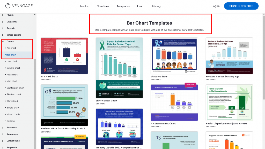 bar chart templates venngage