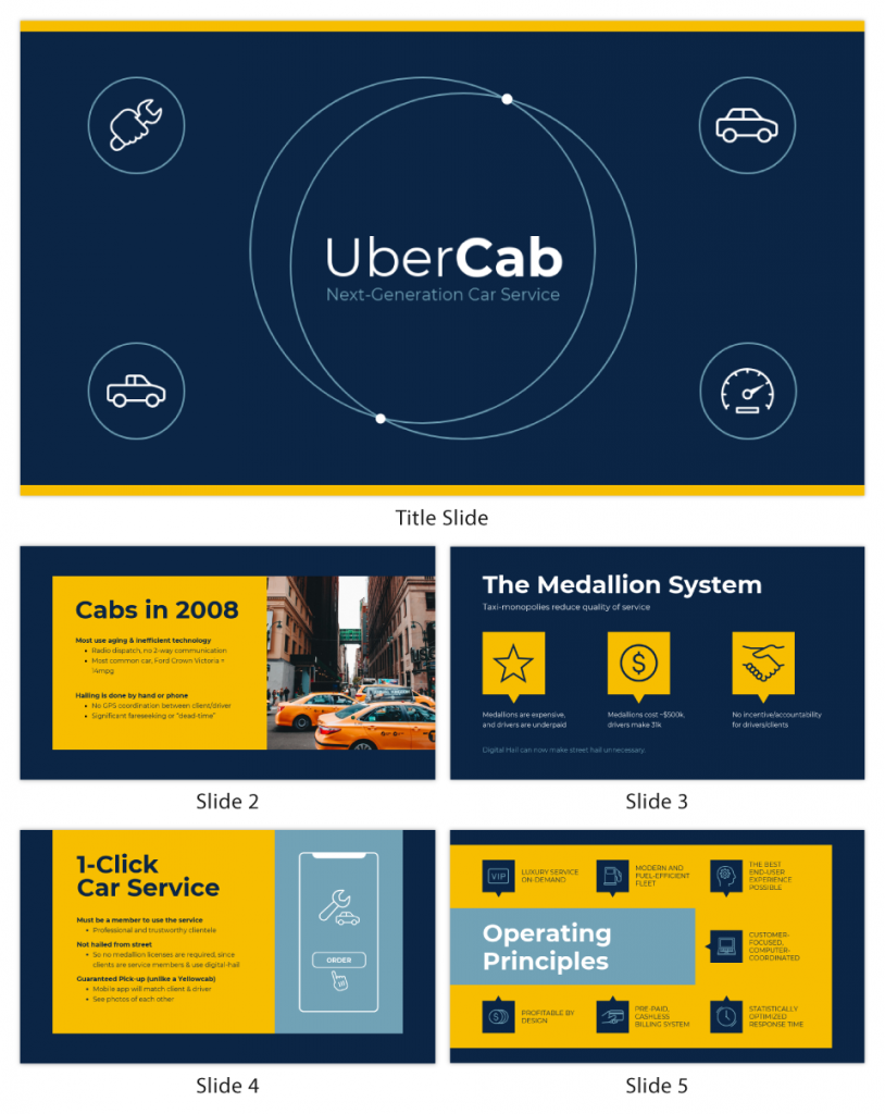 Blue Uber Pitch Deck Template 