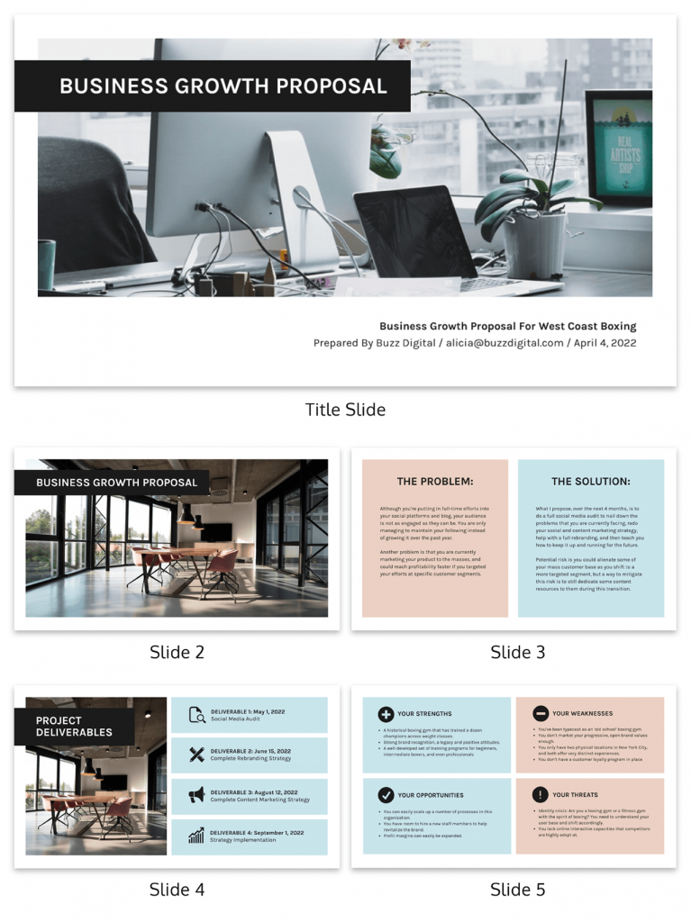 Simple Business Growth Proposal Presentation Template 