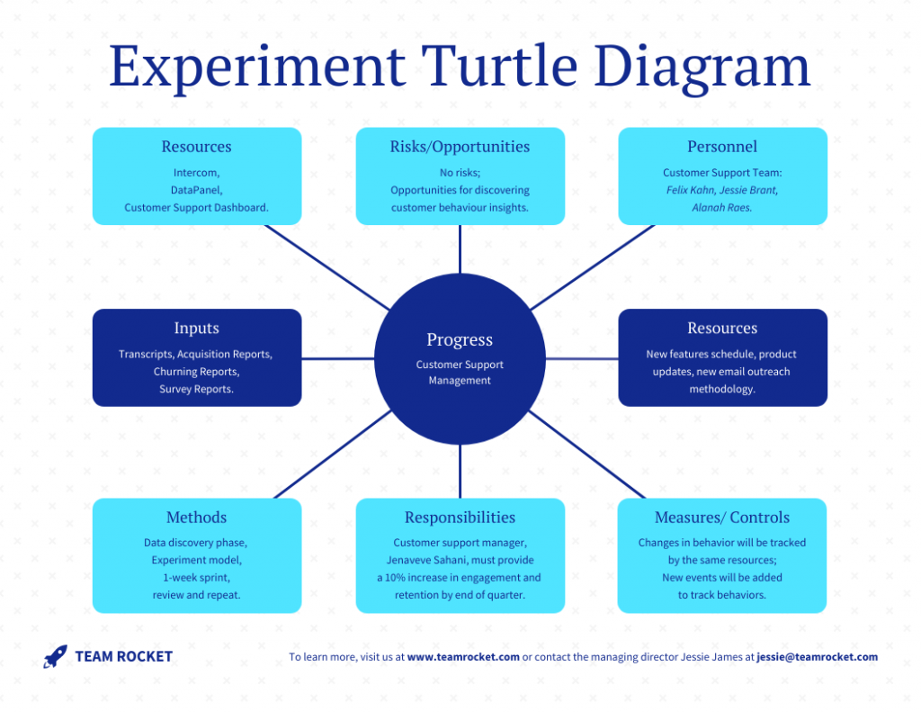 Blue Simple Experiment Turtle Diagram Template