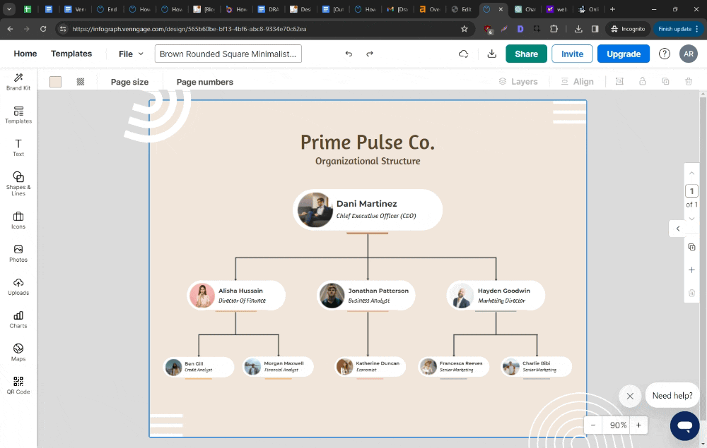 edit org chart venngage