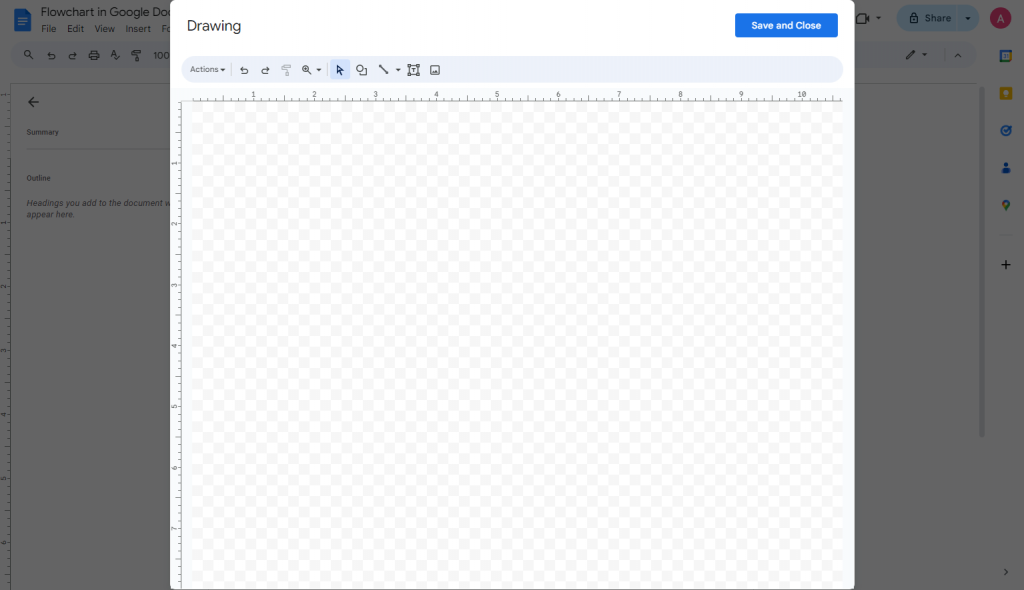 flowchart google docs drawing canvas