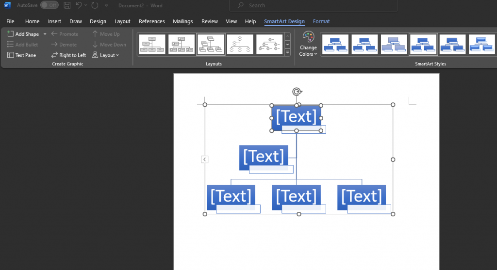 hierarchal infographics in word