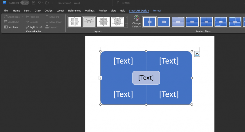 matrix infographics in word