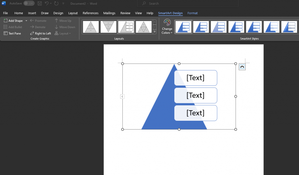 pyramid infographic in word