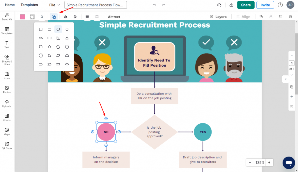 simple recruitment process flowchart 