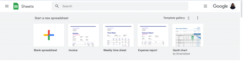 blank spreadsheet google sheets 