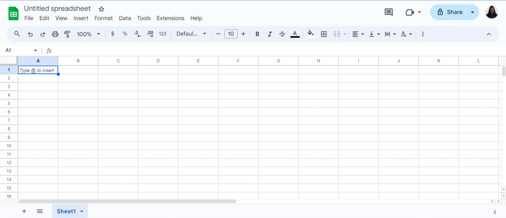 blank spreadsheet google sheets 