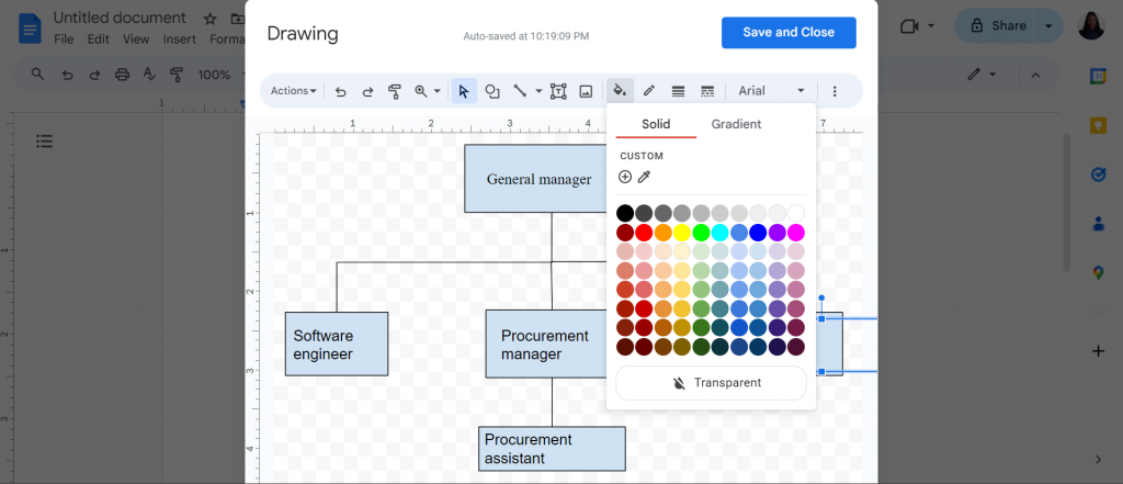 changing color scheme google docs org chart 